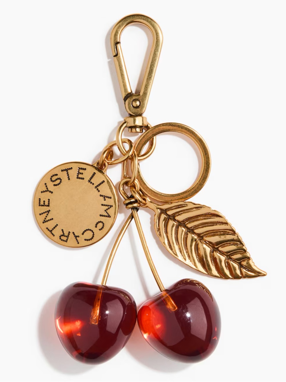 Stella McCartney Gold Cherry Bag Charm Keychain x HM
